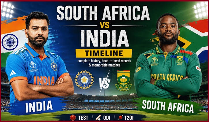 South Africa National Cricket Team vs India National Cricket Team timeline